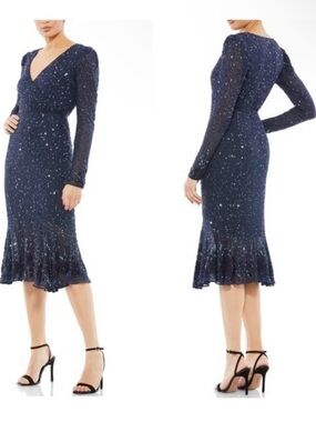 Mac Duggal
NEW MAC DUGGAL SEQUIN GOWN WITH EMBELLISHED HEMLINE AND BELT 16